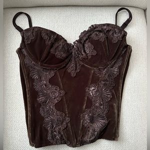 Vintage Victoria Secret Velvet Corset Top